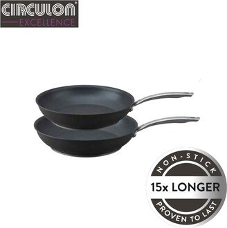 Excellence Hard Anodised Non-Stick Induction 2 Piece Frying Pan Set Black