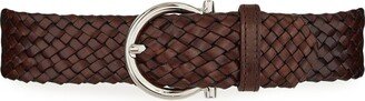 Gancini braided leather belt