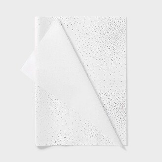 8ct Foil Dots Gift Wrap Tissue Paper White/Silver - Spritz™