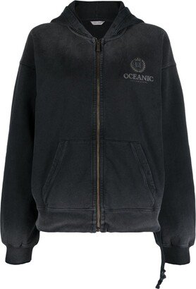 W.Omen Oceanic graphic-print zipped hoodie