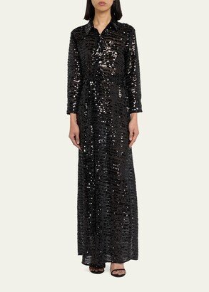 Cameron Sequined Maxi Shirtdress