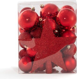 La Redoute Interieurs Caspar Box of 33 Red Christmas Baubles