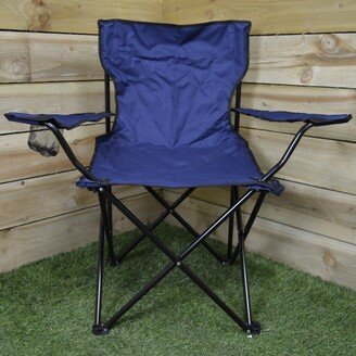 Samuel Alexander Blue Folding Canvas Camping / Festival / Outdoor Chair with Arms and C