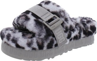 Fluffita Womens Wool Slip On Slide Slippers