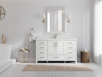 Willow Collections 60 x 22 Malibu Single Bowl Sink Bathroom Vanity with Countertop