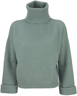 Turtleneck Ribbed Sweater-AE