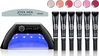 Joya Mia Chik Chak One-Step Nail Gel Polish Pro 8-Piece Kit with LED Lamp and 6 Colors - CK-19, CK-21, CK-24, CK-30, CK-33, CK-38