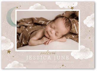 Birth Announcements: Tranquil Moon Birth Announcement, Beige, 5X7, Matte, Signature Smooth Cardstock, Square
