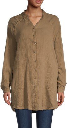 Lucca Crinkle Button-Down Shirt