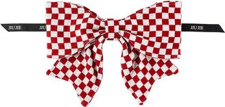 JIU JIE SSENSE Exclusive Red Check Tree Bow