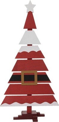 Wood 30 in. Red Christmas Outdoor Tree Decor