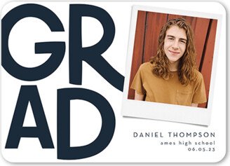 Graduation Announcements: Vast Grad Graduation Announcement, White, 5X7, Matte, Signature Smooth Cardstock, Rounded