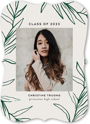 Graduation Announcements: Kraft Foliage Graduation Announcement, Grey, 5X7, Matte, Signature Smooth Cardstock, Bracket