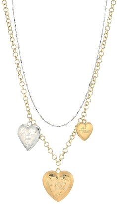 18K Yellow & White Gold Heart Necklace