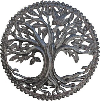 Small Boho Decor Tree Of Life, Display Indoor Or Outdoor, Wall Sculptures, Handmade in Haiti, 11.5 Inches Round