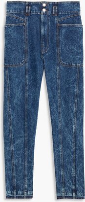 Tess faded high-rise straight-leg jeans