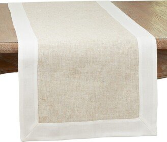 Saro Lifestyle Table Runner With Two Tone Design, Brown, 16 x 72