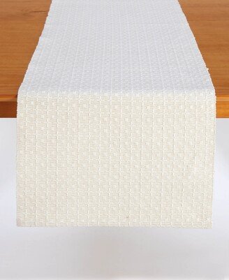 Tableau Cross Weave-Pebble Table Runner, 72 x 14