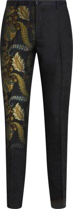 Pattered-Jacquard Tailored Trousers