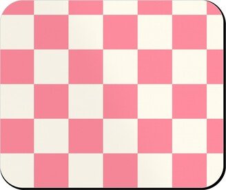 Mouse Pads: Checkered Pattern - Pink Mouse Pad, Rectangle Ornament, Pink