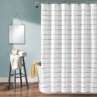 Ombre Striped Yarn Dyed Cotton Shower Curtain