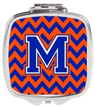 CJ1044-MSCM Letter M Chevron Orange & Blue Compact Mirror, 3 x 0.3 x 2.75 in.