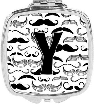 CJ2009-YSCM Letter Y Moustache Initial Compact Mirror