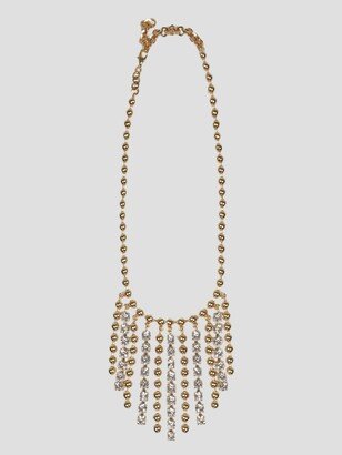 Crystal And Chain Fringes Necklace