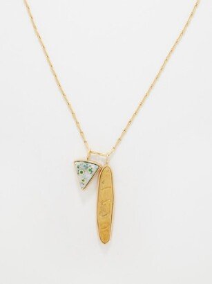 Baguette & Cheese 18kt Gold Necklace