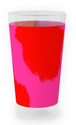 Outdoor Pint Glasses: Isabelle- Pink Cow Print Outdoor Pint Glass, Pink