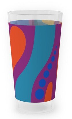 Outdoor Pint Glasses: Lava Lamp - 70'S Inspired Abstract Outdoor Pint Glass, Multicolor