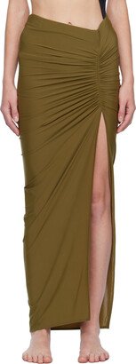 Khaki Ruched Cover Up