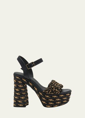 Anne Braided Ankle-Strap Platform Sandals