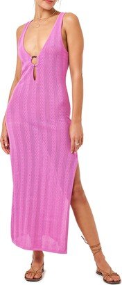 Tricia Semisheer Cotton Blend Cover-Up Dress