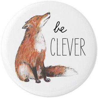 Pins: Adventure Clever Fox Pins, Large Circle, White