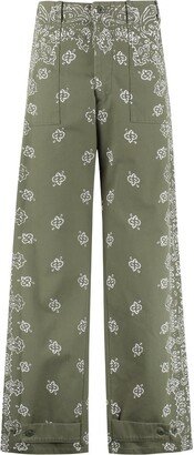 All-Over Patterned Straight Leg Trousers-AD