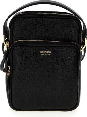 Logo Leather Crossbody Bag.