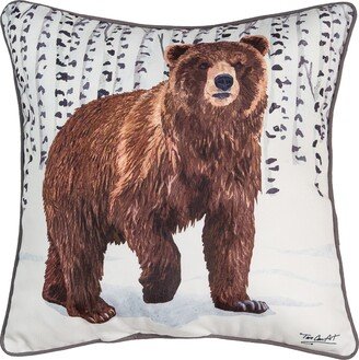 Winter Bear 18 x 18 Throw Pillow