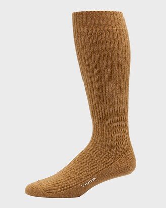 Men's Wool-Cashmere Knit Crew Socks