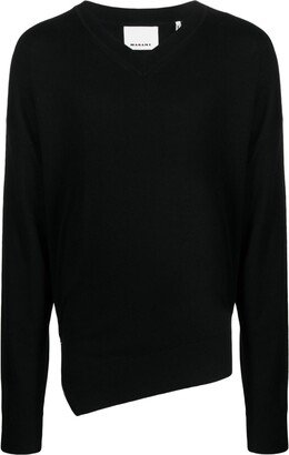 MARANT Asymmetric-Hem Fine-Knit Jumper