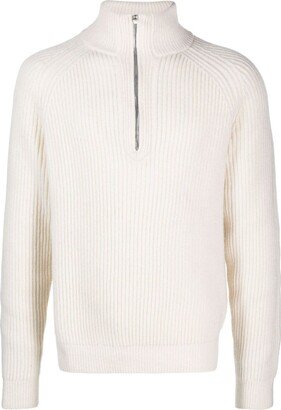 FURSAC Ribbed-Knit Zip-Up Jumper