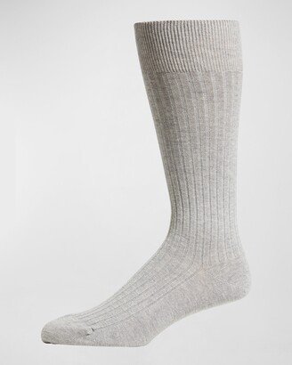 Men's Ribbed Cotton Crew Socks