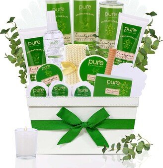 Pure Parker Fresh Eucalyptus 18-Piece Deluxe Gift Basket Bath And Body Set With Essential Oils For Men And Women, Unisex