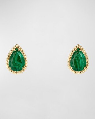 Serpent Boheme Small Malachite Stud Earrings in Yellow Gold