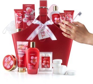 Lovery Home Spa Kit Gift Set - Japanese Cherry Blossom Bath Set - 25 Pcs