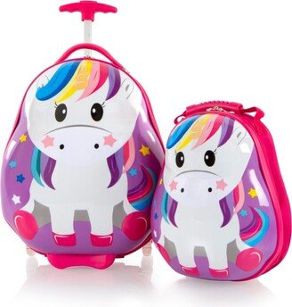 Travel Tots 2 Piece Unicorn Lightweight Kids Luggage and Backpack Set - Pink, Multi