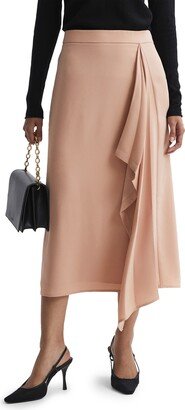 Ash Ruffle Detail Midi Skirt