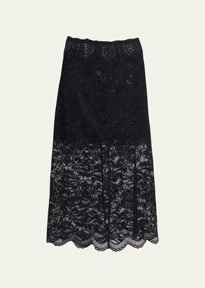 Rabanne Jupe Lace Midi Skirt