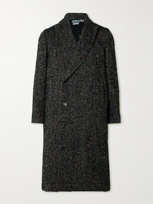 Double-Breasted Wool-Blend Tweed Coat