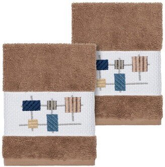 Khloe Embellished Washcloth - Set of 2 - Latte